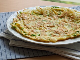 한국음식 계란채소 부핌개
