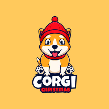 Sitting Corgi Christmas Hat