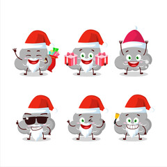 Fototapeta premium Santa Claus emoticons with dark cloud cartoon character