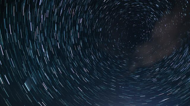 Startrails Comet NEOWISE And Northwest Star Polaris Astrophotography Time Lapse