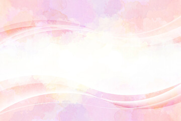 曲線の重なり　アブストラクト　基調色はピンク
