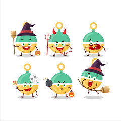 Halloween expression emoticons with cartoon character of rattle