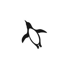 black antarctic penguin silhouette icon. standing pinguin vector illustration isolated on white. © Ne Mariya