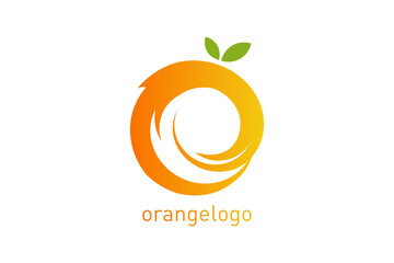 Orange logo template, flat style illustration design