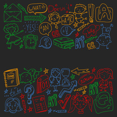 Concept of learning English. Flat design, vector pattern.