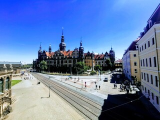 Obraz premium panorama view over a square with historical buildings near Dresden, Germany