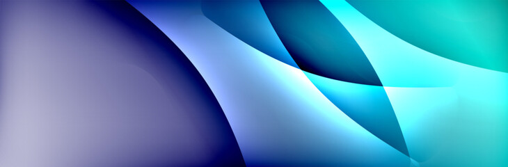 Fluid gradient neon color waves, vector abstract background