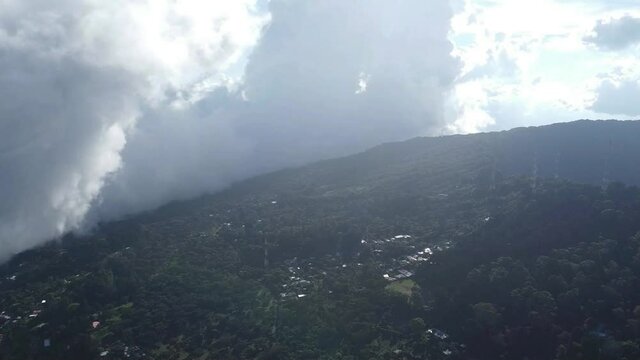 Astounding View From Above Of El Boqueron Park In San Salvador City, El Salvador - aerial panning shot