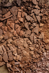 Broken brown eyeshadow powder background