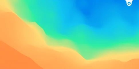 Fototapete Rund Wüstendünen Sonnenuntergang Landschaft. Abstrakter Hintergrund mit dynamischem Effekt. Kreatives Design mit lebendigen Farbverläufen. 3D-Vektor-Illustration. © Login