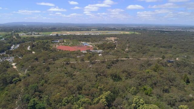 Forward flight towards Australian Garden in Cranbourne, Australia