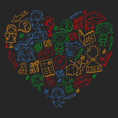 Concept of learning English. Flat design, vector pattern.