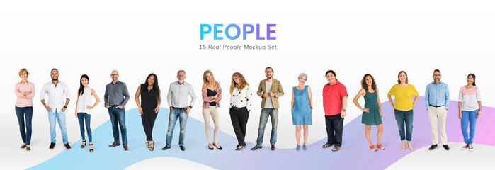 Diverse people mockup collection