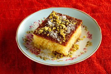 Homemade traditional Turkish dessert Revani
