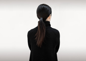 Asian girl with ponytail