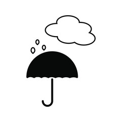 November rain. umbrella icon. umbrella sign. with raindrops. vector illustration