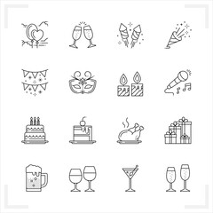 Celebration and Party Icons with White Background