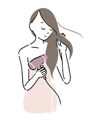 Woman using a hair dryer 1