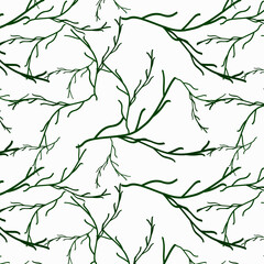 pattern of green cracks, dill twigs, Wallpaper drawing of curved lines, interlacing lines