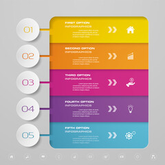 5 steps infographics chart design element. For data presentation.	