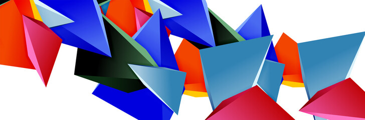 Triangle mosaic abstract background, 3d triangular low poly shapes. Geometric vector illustration for covers, banners, flyers and posters and other