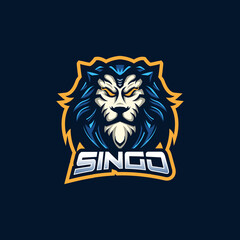 Lion esport gaming mascot logo template for streamer team. esport logo design with modern illustration concept style for badge, emblem and tshirt printing