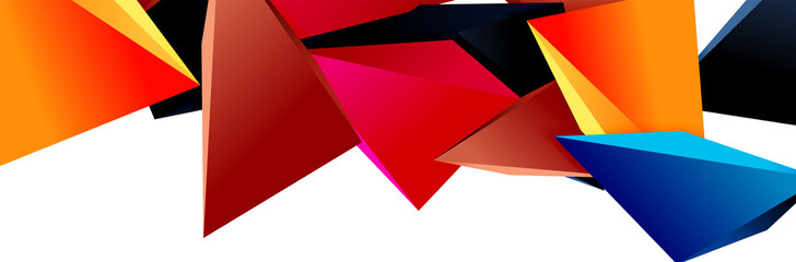 Triangle mosaic abstract background, 3d triangular low poly shapes. Geometric vector illustration for covers, banners, flyers and posters and other