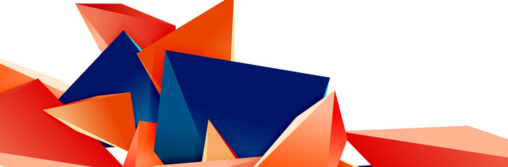 Triangle mosaic abstract background, 3d triangular low poly shapes. Geometric vector illustration for covers, banners, flyers and posters and other