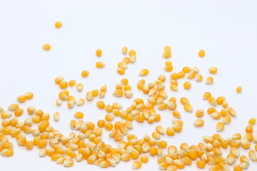 
corn kernels with white background