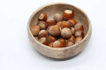 
hazelnut isolated on white background