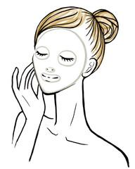 パックを顔につけてリラックスしている女性