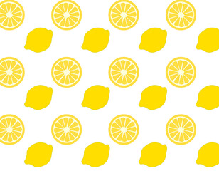 pattern background, cut yellow lemons