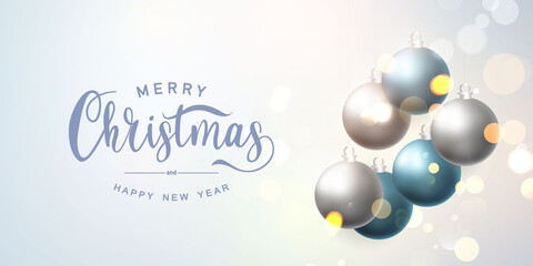 Merry Christmas and Happy New Year background.