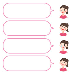 アイコンと吹き出し_こどもの女の子2　（主線なしフラット）