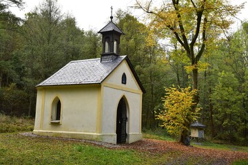 A chapel in a former village of Stichluv Mlyn or Stichelmuhle dedicated to St Mary in a forest in...