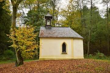 A chapel in a former village of Stichluv Mlyn or Stichelmuhle dedicated to St Mary in a forest in...