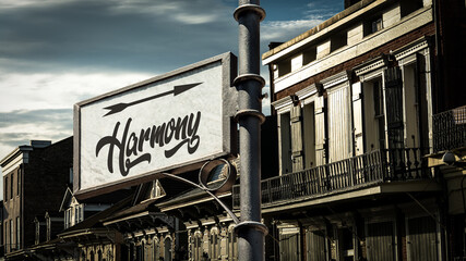Obraz premium Street Sign to Harmony