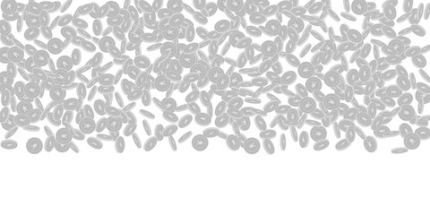 Chinese yuan coins falling. Scattered black and wh