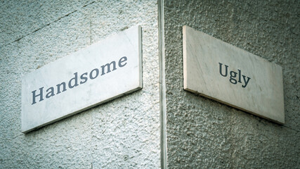 Street Sign Handsome versus Ugly