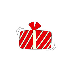 Colored gift isolated on white background. Gift box. Vector illustration