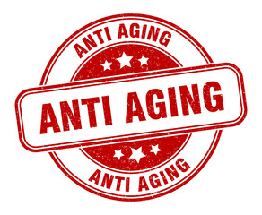 anti aging stamp. anti aging label. round grunge sign