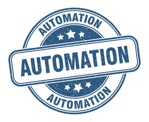 automation stamp. automation label. round grunge sign