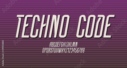 Technical High Font Condensed Alphabet Italic Letters A B C D E F G H I J K L M N O P Q R S T U V W X Y