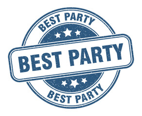 best party stamp. best party label. round grunge sign