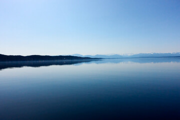 See, Berge, Himmel, Panorama, Landschaft, Blau