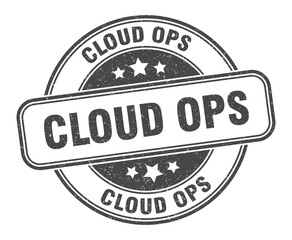 cloud ops stamp. cloud ops label. round grunge sign