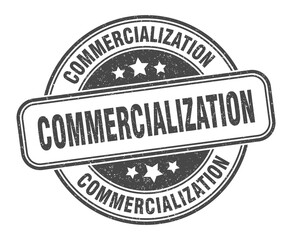 commercialization stamp. commercialization label. round grunge sign