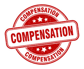 compensation stamp. compensation label. round grunge sign