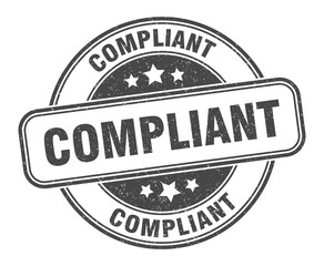compliant stamp. compliant label. round grunge sign