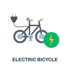 Electric Bicycle icon. Simple element from electric vehicle collection. Creative Electric Bicycle icon for web design, templates, infographics and more